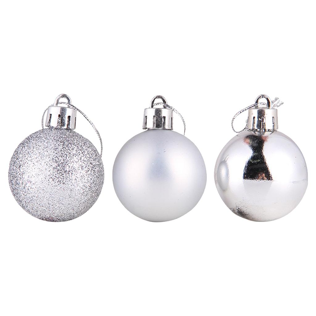 Christmas Decoration 4cm 24 Christmas Ball Hanging Decoration Bright Barrel Ball Electroplated Plastic Ball