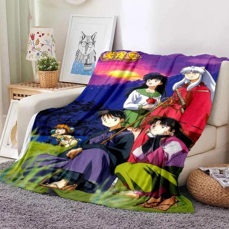 Anime Inuyasha Throw Blanket Soft Flannel Thin Blankets for Bed Sofa Cover Bedspread Picnic Cooling Gift Home Deco