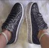 Spring and Autumn Fashion Rhinestone Sequins Large Size Flat Lace-Up Single Shoes Women's Shoes