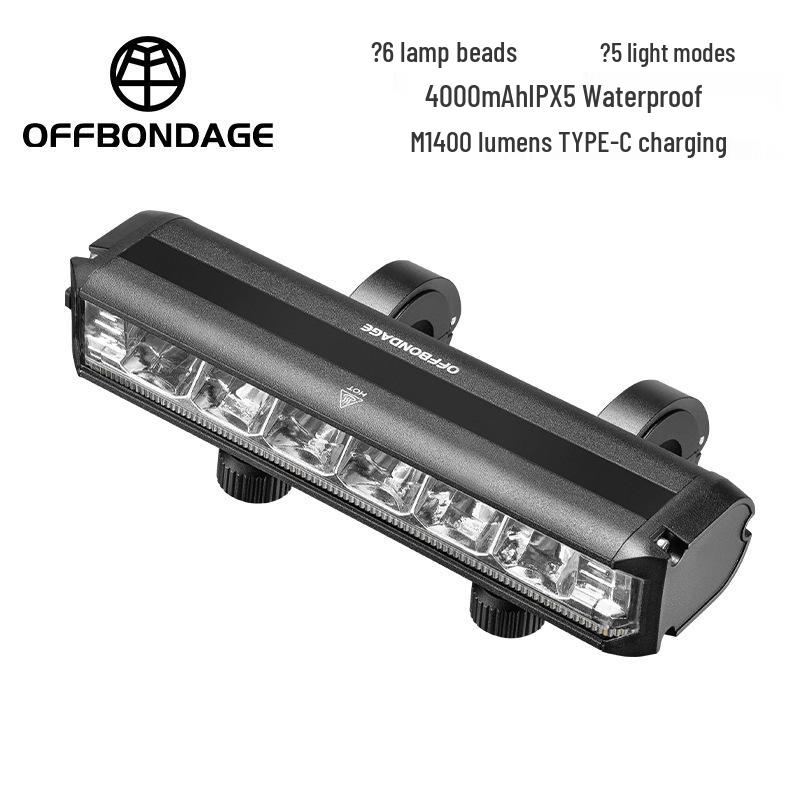 OFFBONDAGE USB Rechargeable Waterproof Bicycle Front Light - Ultra Bright, Long-Lasting Flashlight for Cycling