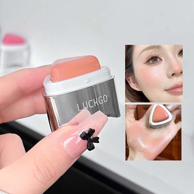 Facial Blush Peach Pink Cream Blusher Monochrome Cheek Tint Moisturizing Waterproof Natural Rouge Contour Makeup Beauty Cosmetic