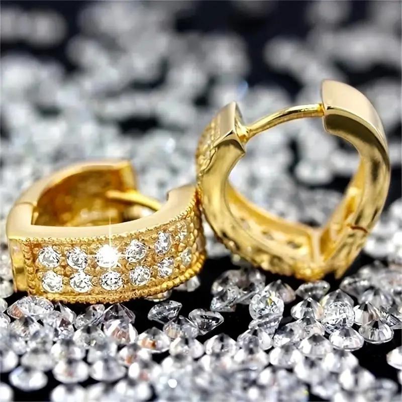 Exquisite Sweet Cool Street Pography With Zircon Inlaid Women'S Ear Buckle Shining Sweet Fashion Simple Accessories