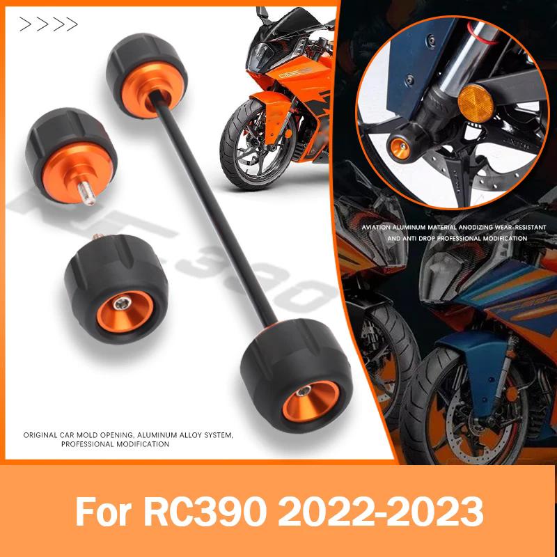 Motorcycle Accessories Front & Rear Axle Fork Crash Sliders Wheel Protector For RC390 RC 390 2022 2023