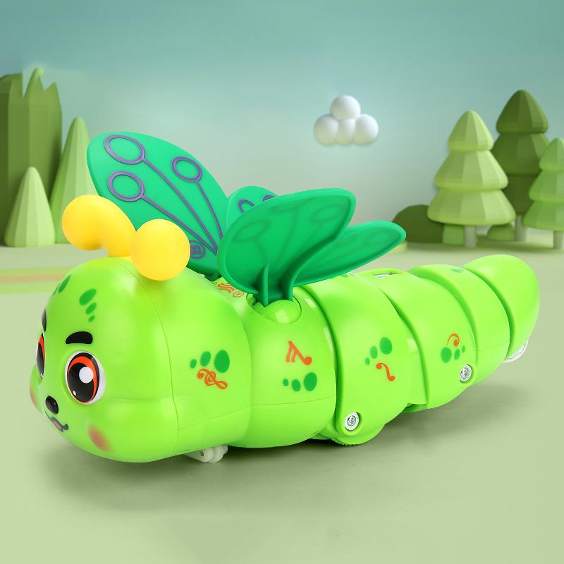 Jucărie Omidă Acrobatică Rotativă, Jucărie Muzicală Omidă Rotativă Electrică 360° Cu Aripi, Jucărie Mașină Omidă Târâtoare