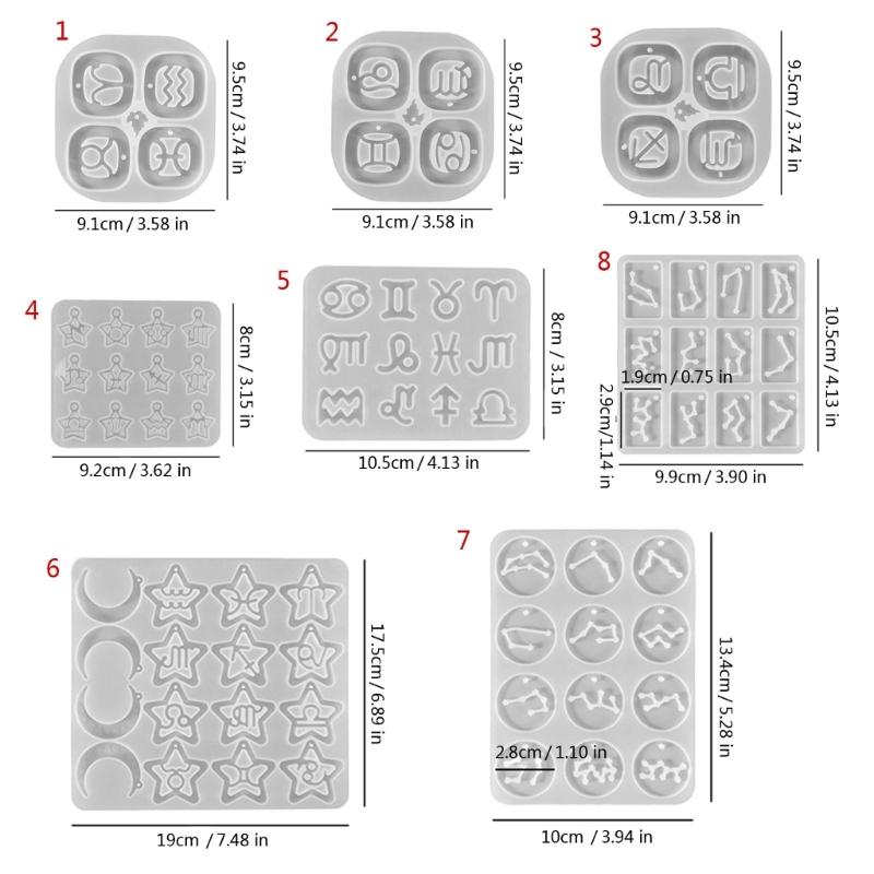 Silicone Zodiacs Keychain Pendant Mold 8 Unique Designs For Handmade Necklace Charm And Artistic Creation