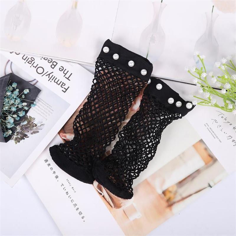 Sommer kurze Socken mit dünnem Fischernetz, atmungsaktive Netzsocken, Schleifen-Fischernetzsocken kurz