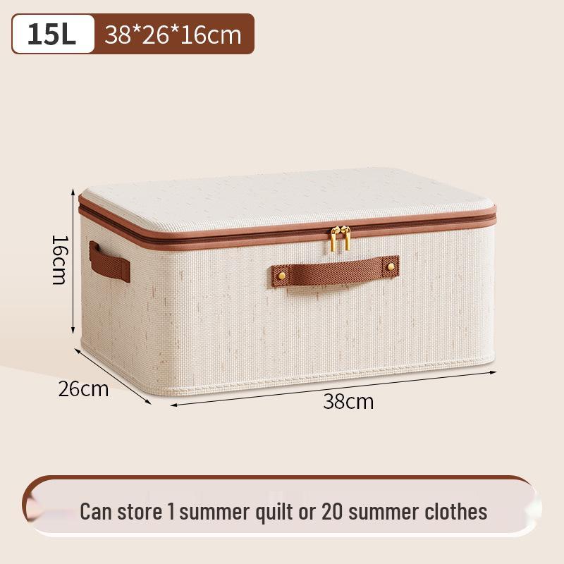 Tianshan Linen Double Window Zip Quilt Storage Box, Large