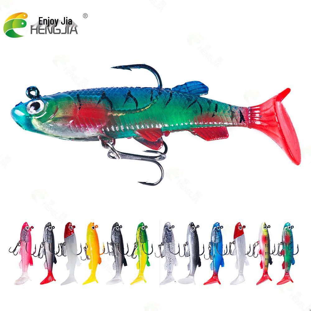 T-Schwanz 8CM Weichköder für Eis- und Felsangeln - Künstlicher Bleikopf-Köder für Bassangler