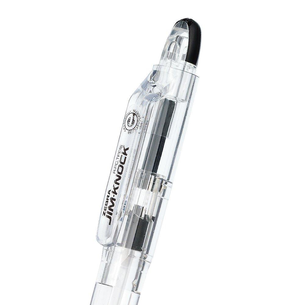 Zebra Jim Knock Ballpoint 10 Oil-Based Pen, 0.5mm, Red, Pens, B-KRBS-100-R