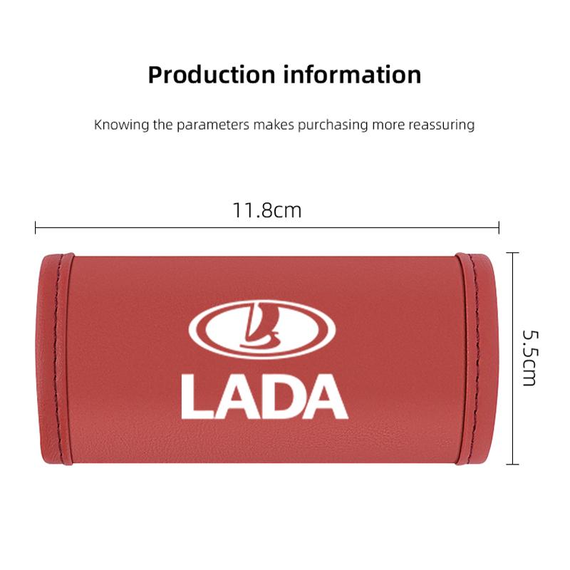 AVY1 2Pcs Car Anti Slip Pull Glove Car Interior Leather Handle Protector Cover For Lada Priora Niva 2107 Largus 2106 Granta Kalina