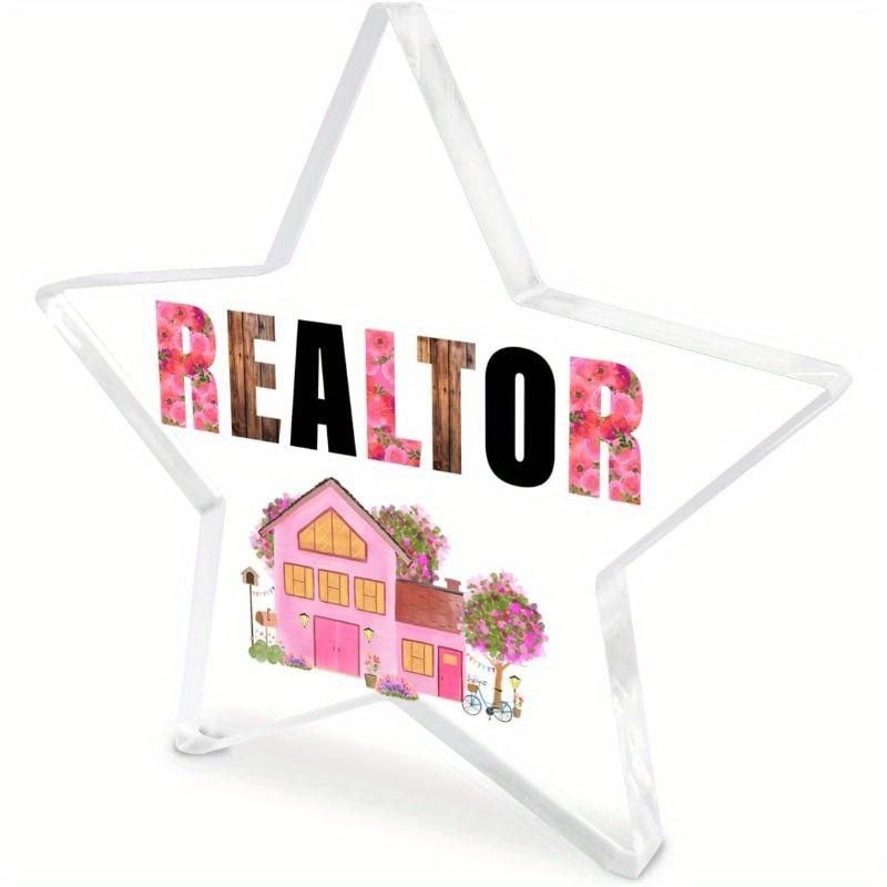 

Boho Realtor Keepsake - Rustic Acrylic Desk Gift for Real Estate Agents чистый