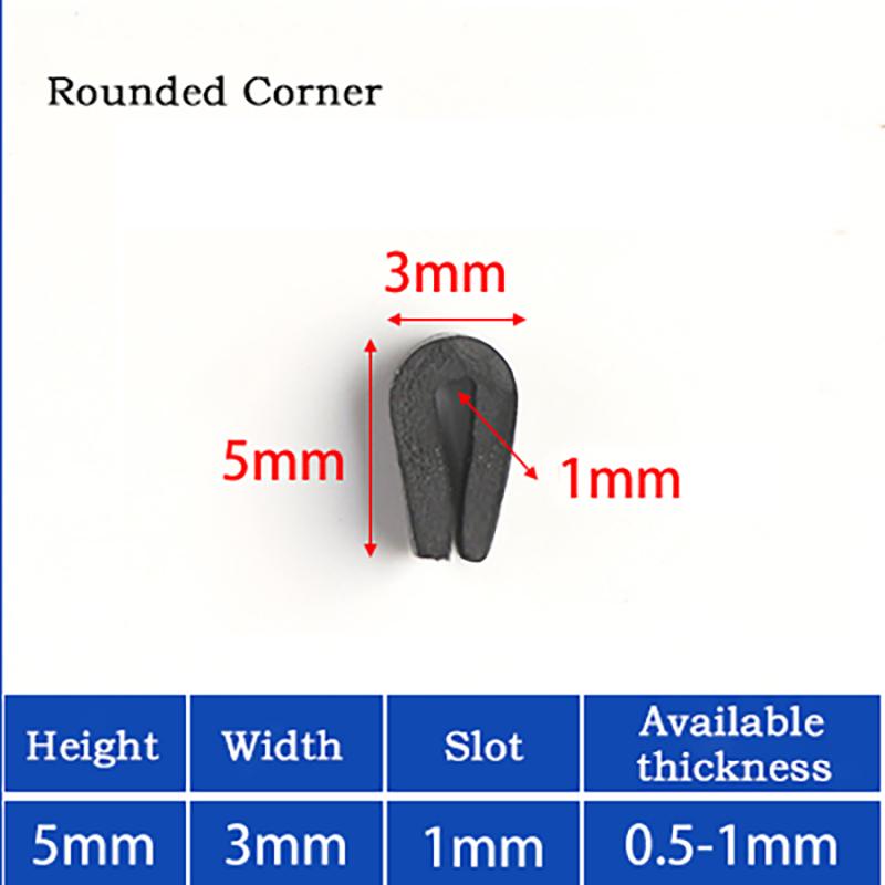 

1M H: 5~18mm W: 3~8m U-shaped Rubber Sealing Strip Rounded Corner Glass Card Strip Scratch Resistant Edging Strip U-Shaped Strip 1M серый