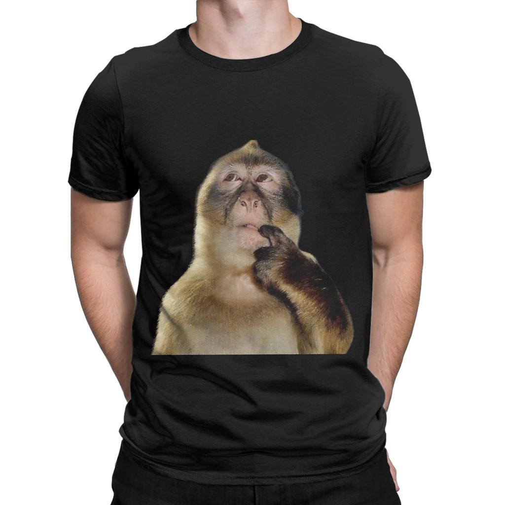 Funny Monkey Thinking Meme Funny 100 Cotton TShirt Bib Punch The Monkey Tees Tops For Unisex