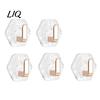 Home Organization Hooks Acrylic Adhesive Hooks, Hexagonal Wave Shape, No Drilling Easy Hexagon Installation Hook, Modern Style Clear for Bathroom