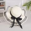Weave Bow Straw Hat Bowkont Sun Protection Cap Sweet Beach Hat  Holiday