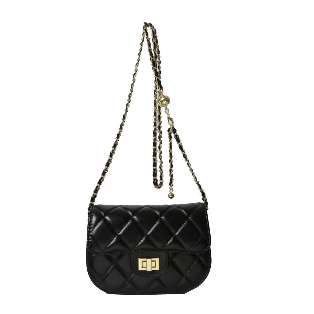 Neue Frühlingsmode 2024: Kleine Damen-Handtasche im angesagten Rhombus-Ketten-Design