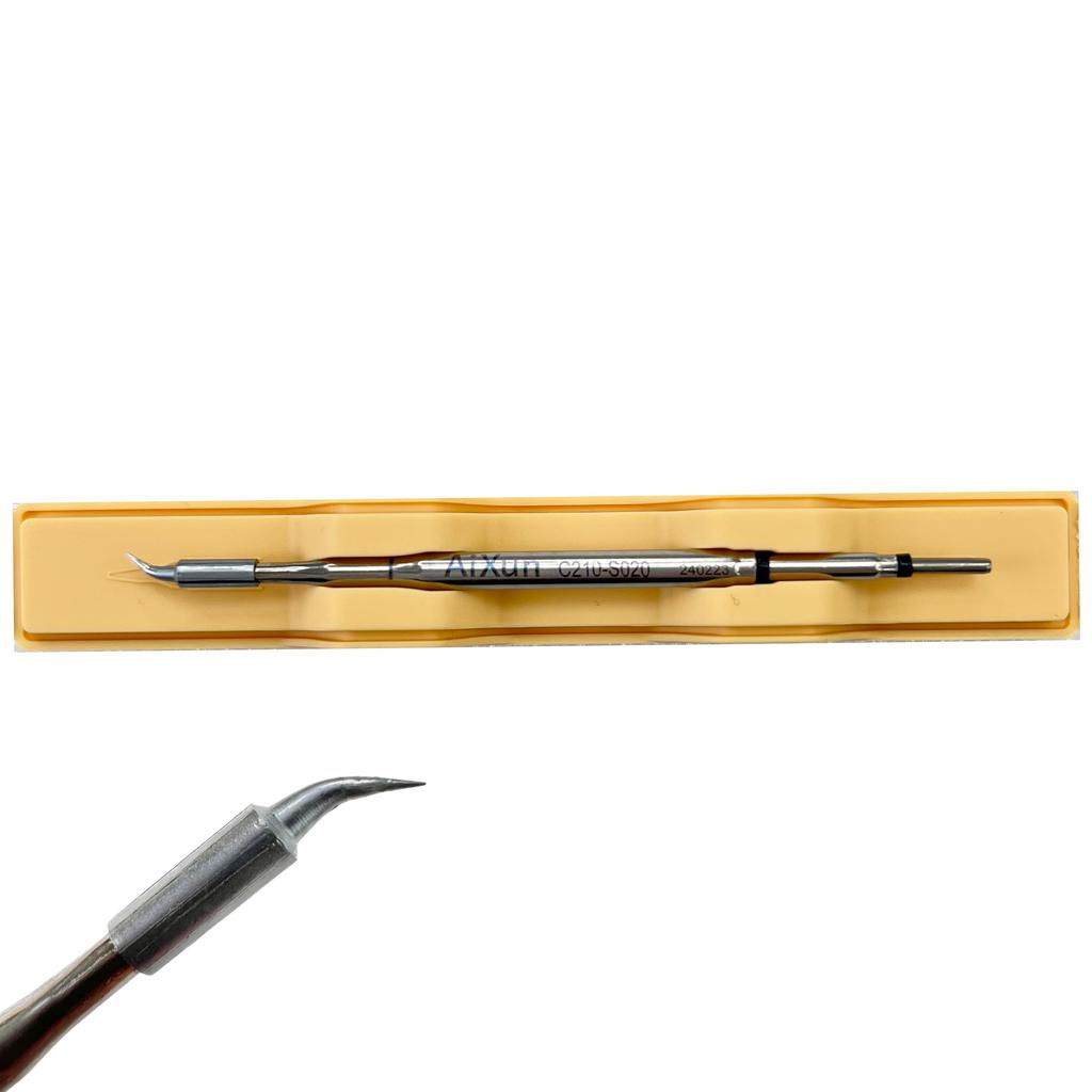 Precyzyjny Grot Lutowniczy Aixun C210-S020 Zagięty Typ S 0,2Mm, 78,28Mm Długości