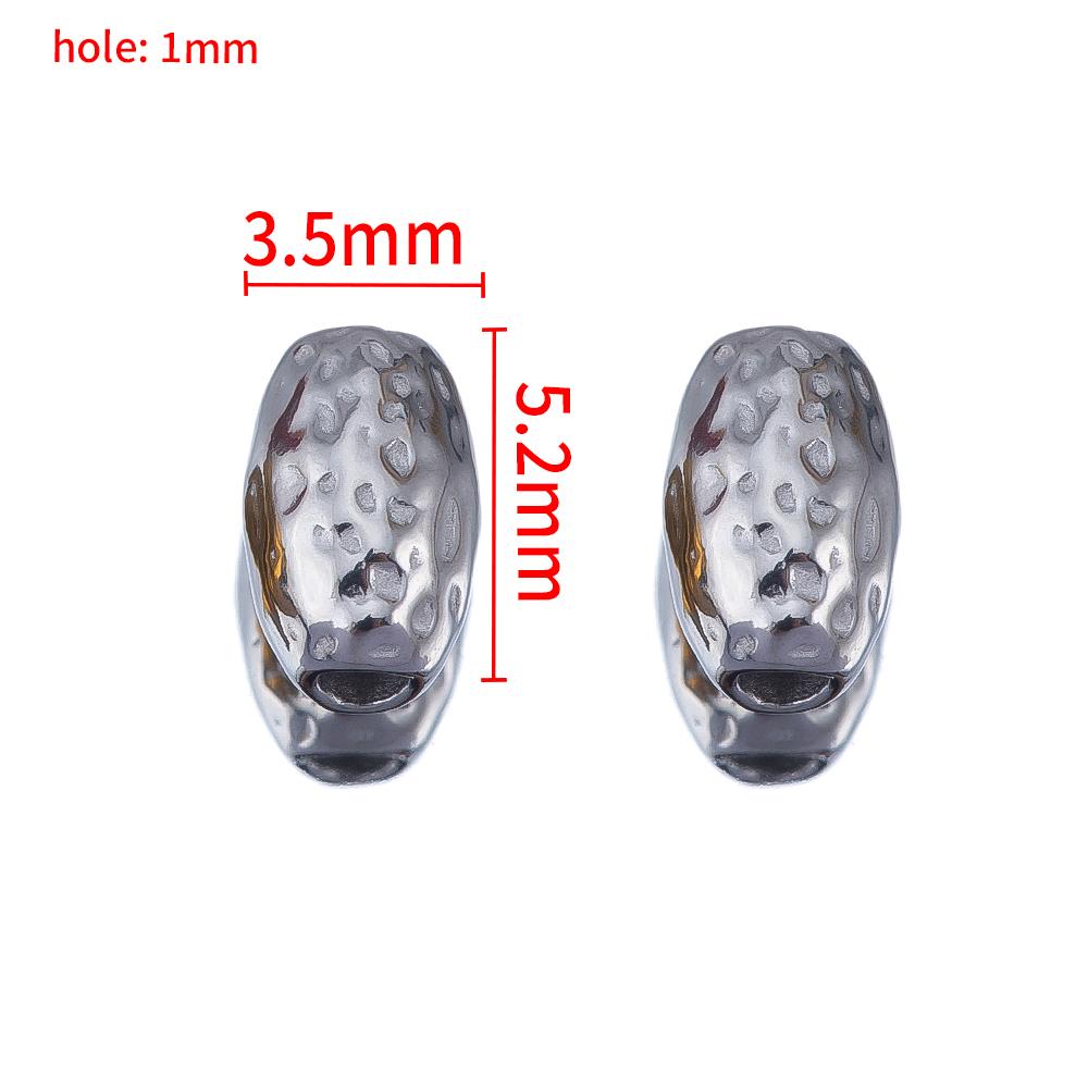 20PCS Stainless Steel Gold Plated Round Oval Dots Texture Small Spacer Beads for Needlework DIY Bracelet Jewelry Making Craft