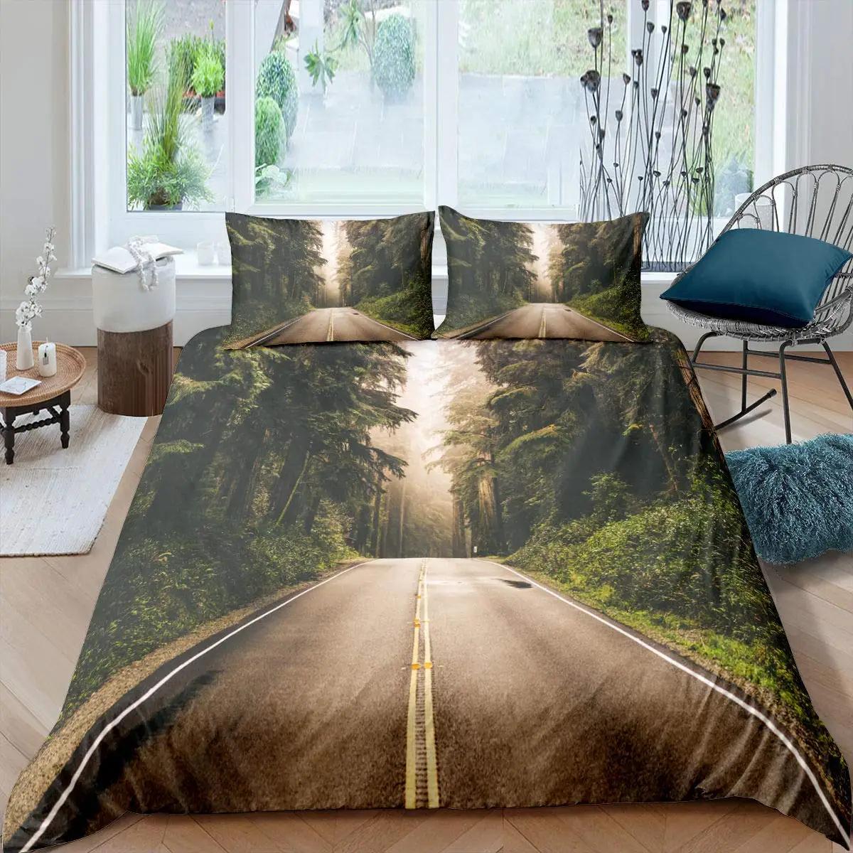 

Highway Duvet Cover Set Tornado Lightning Bedding Set Disaster Queen King 2/3 Pcs Polyester Quilt Cover For Adults Boys Teens EU Single(135*200cm)3pcs