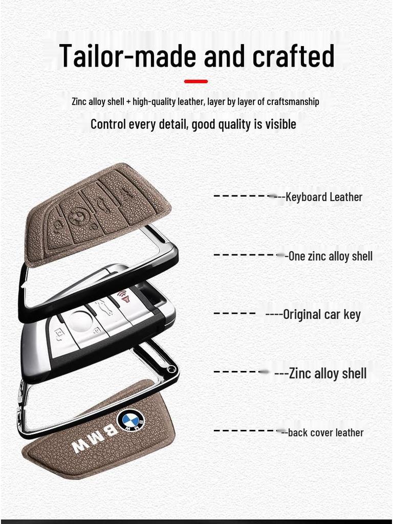 BMW Key Case: Fits 1, 2, 3, 4 & 5 Series, X1, X3, X5, X6 with Metal Buckle