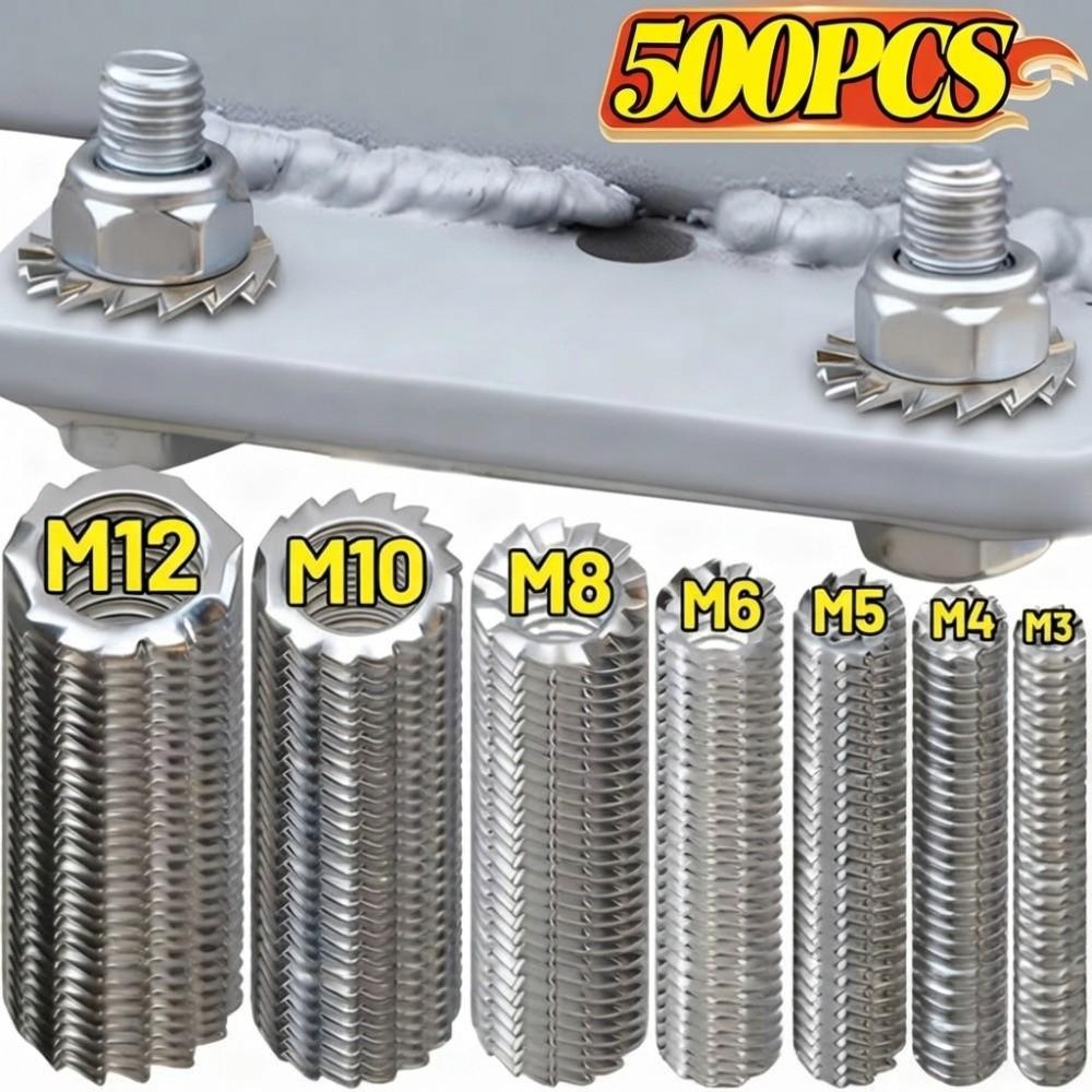 500PCS 304 Stainless Steel Metric Split Lock Washer Set Star Serrated Lock Washers  Fastening