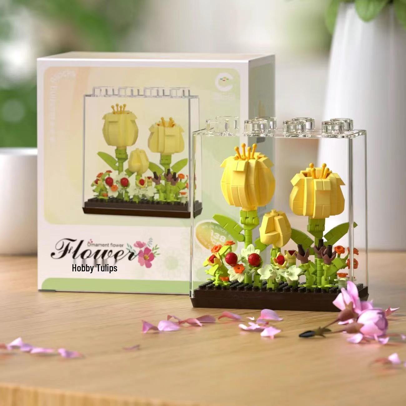 

Dreamy Flower Box: Sunflower Building Block Set - Perfect Holiday Gifts for Girls