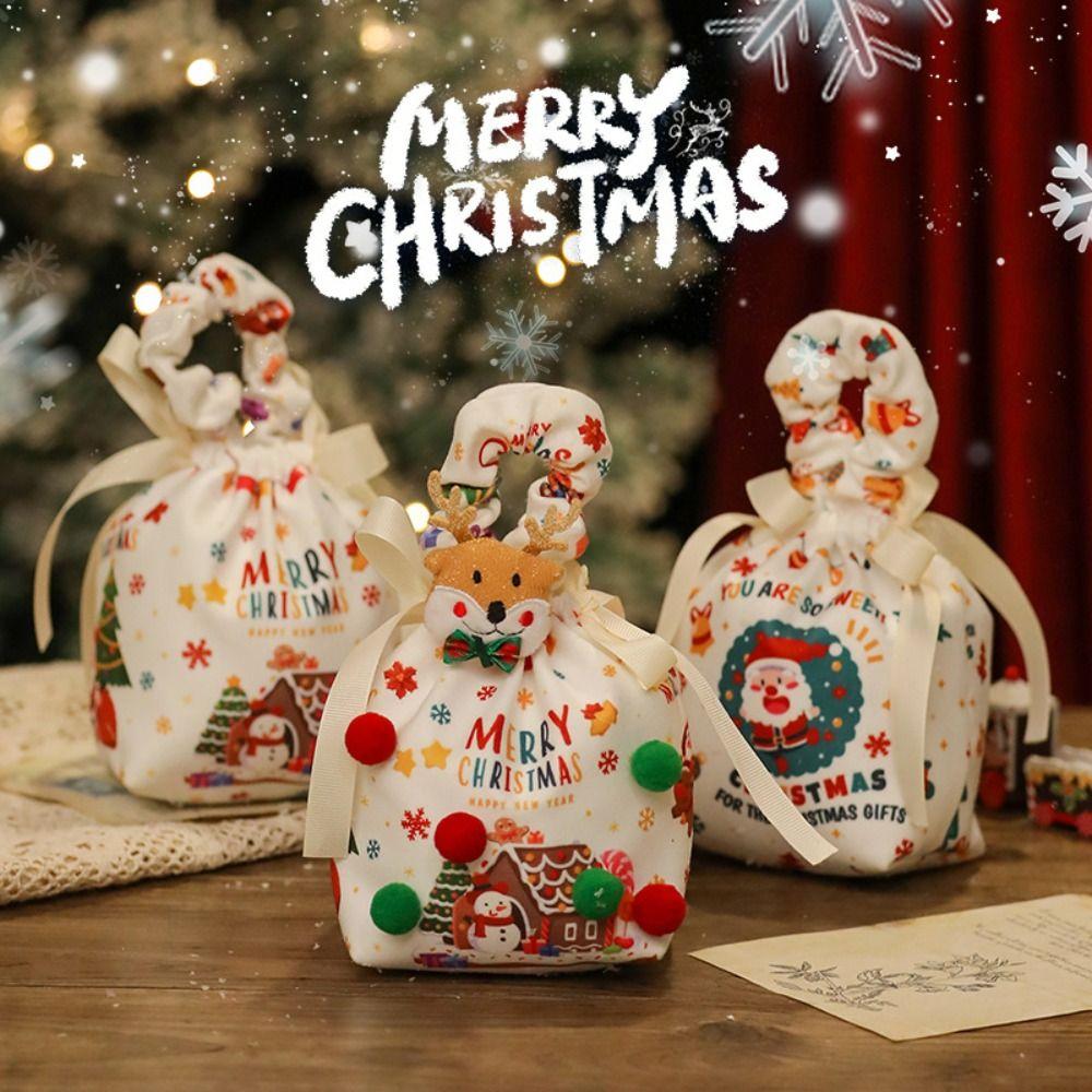 Elk Snowman Christmas Wrapping Bags Santa Claus Xmas Gifts Bags  Merry Christmas Decor