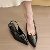 Fashion 2025 New Fashion Patent Leather Pointed Toe Women Pumps Elegant Low Heels Sandals Casual Dress Street Style Shoes