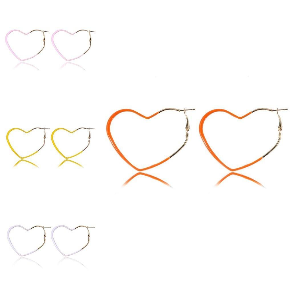 Trendy Multicolor Heart-shaped Earrings Alloy Fashionable Creative Design Chic Jewelry