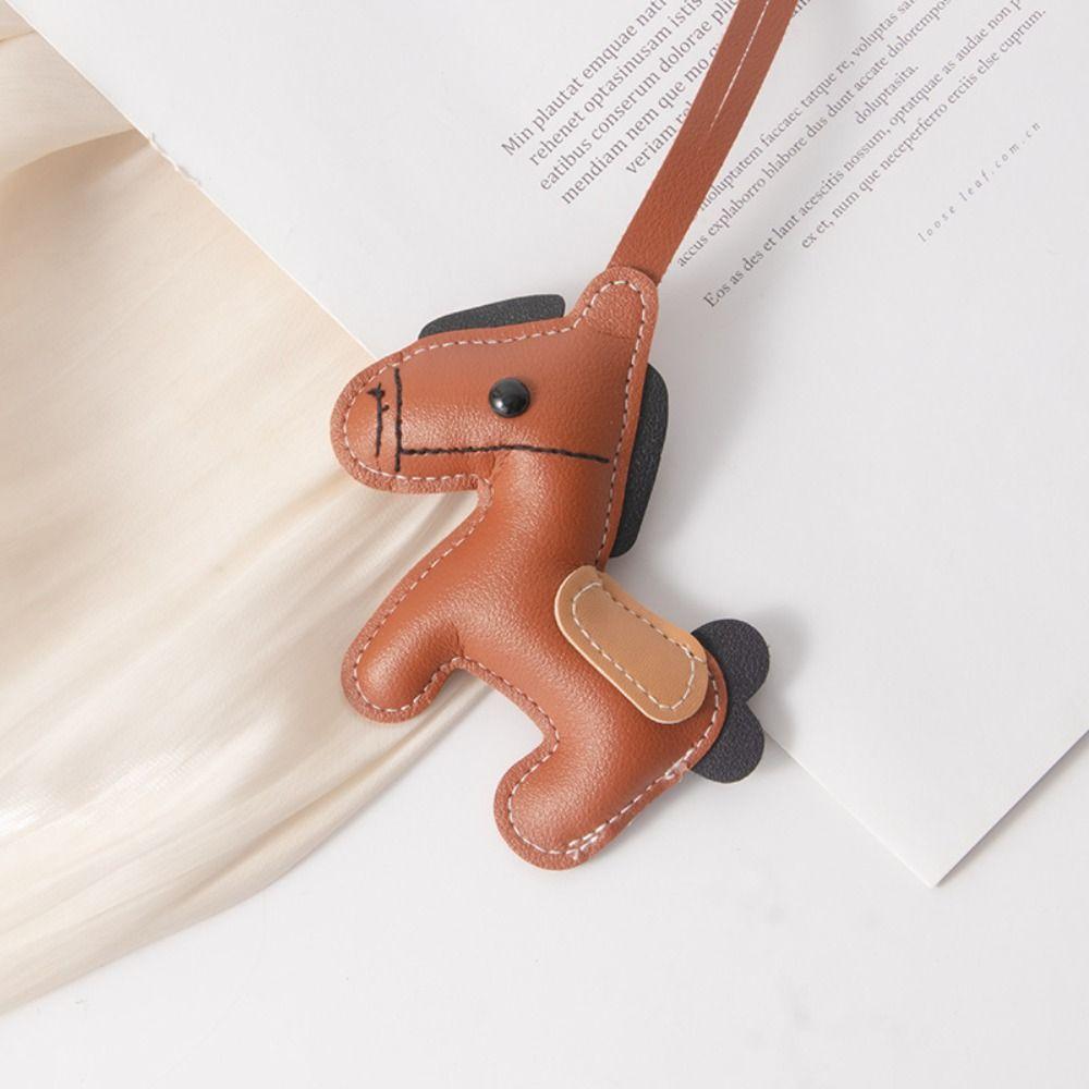 PU Leather Horse Bag Pendant Lightweight Design Cartoon Horse Pendant  Year Of Horse