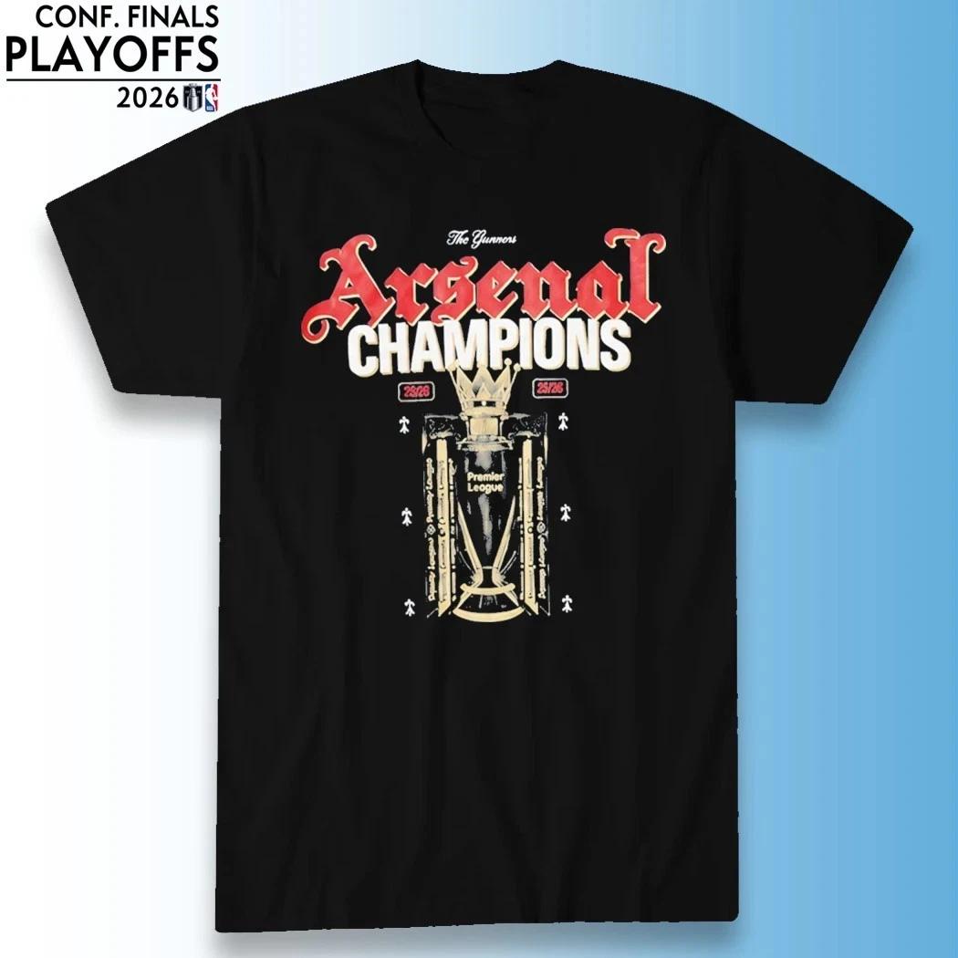 The Gunners Arsenal Premier League Champions 2025-26 t-shirt L