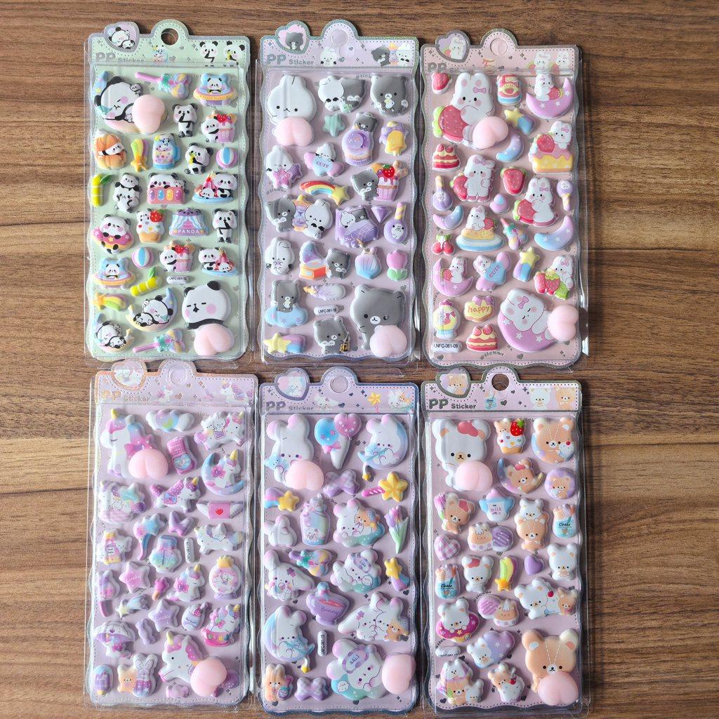 Cute Cartoon PP Sticker (1 Pcs) - 3D Embellishment for Planners, Device Decoration & Handcrafts BulingBulingStickers Store