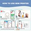 Mini Pocket Printer, Portable Inkless Thermal Printer, Compatible with Android & iOS, USB Charging, Rechargeable Lithium Battery