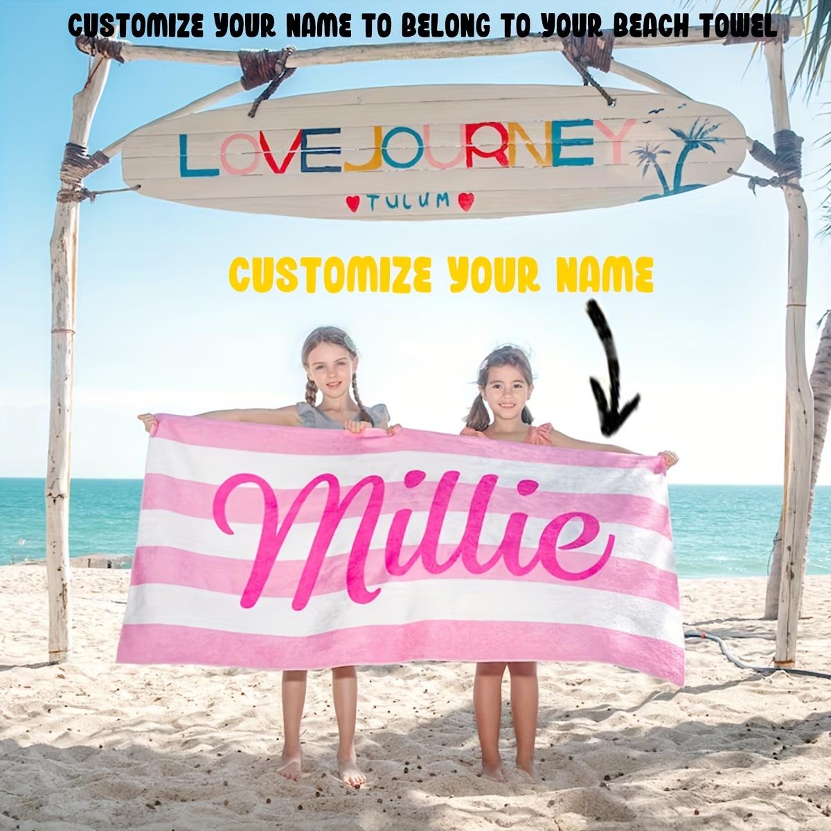 

Индивидуальное пляжное полотенце с полосатым узором, персонализированное пляжное одеяло, быстросохнущее полотенце для плавания на пляже, на открытом воздухе 50x100cm