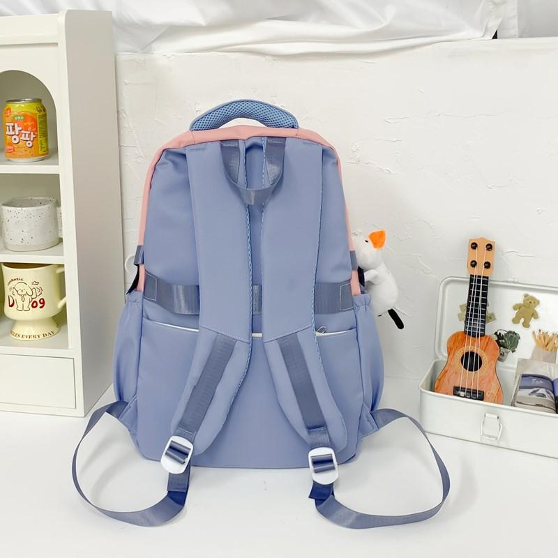 Color Block Schoolbag Women's Large Capacity Backpack Commuter College Style Backpack