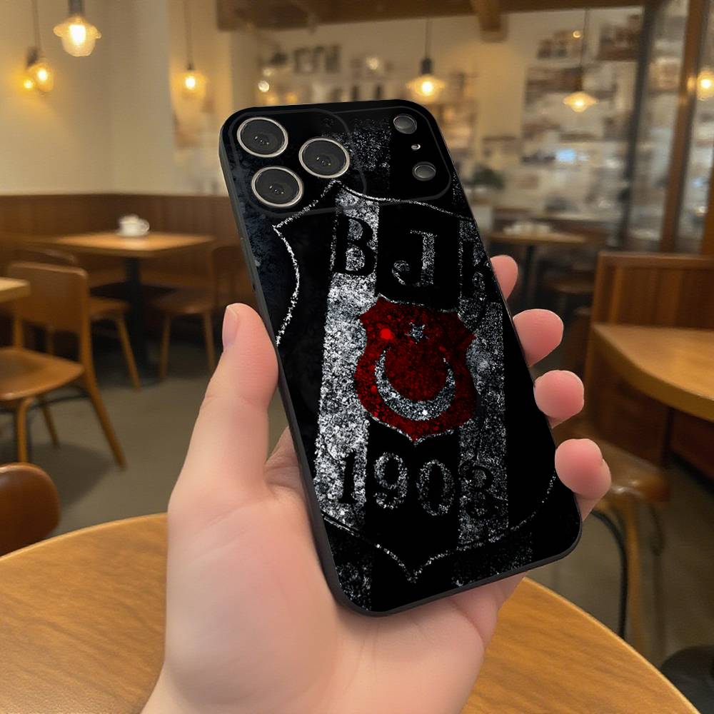 Modische B-besiktas B-BJK Handyhülle Für iPhone 17,16,15,14,13,12,11,Pro,XS,Max,XR,Plus,E,SE4,Mini Schwarze Weiche Hülle