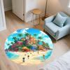 Cartoon Mermaids & Ocean Pattern Round rug,Carpet Rug for Living Room Bedroom Playroom ,Non-slip Floor Mat,Holiday Gifts and Birthday Gifts.