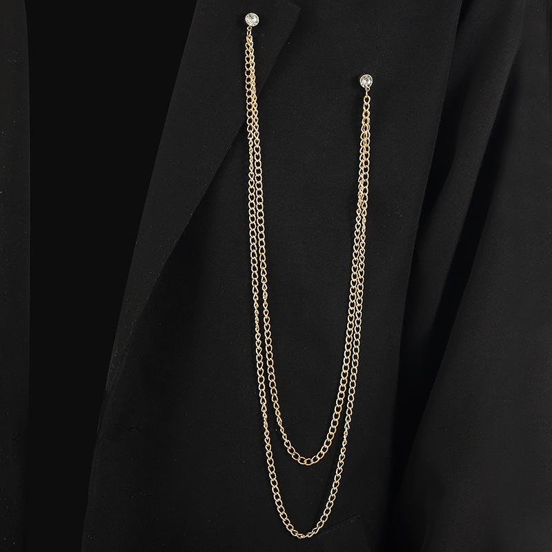 

Модная мужская брошь на длинную цепочку для костюма — европейский и американский стиль с уникальным, эксклюзивным дизайном