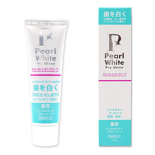 Medicated Pearl White Pro Shine 120g (5-pack) + Tongue Cleaner (Free) for Families