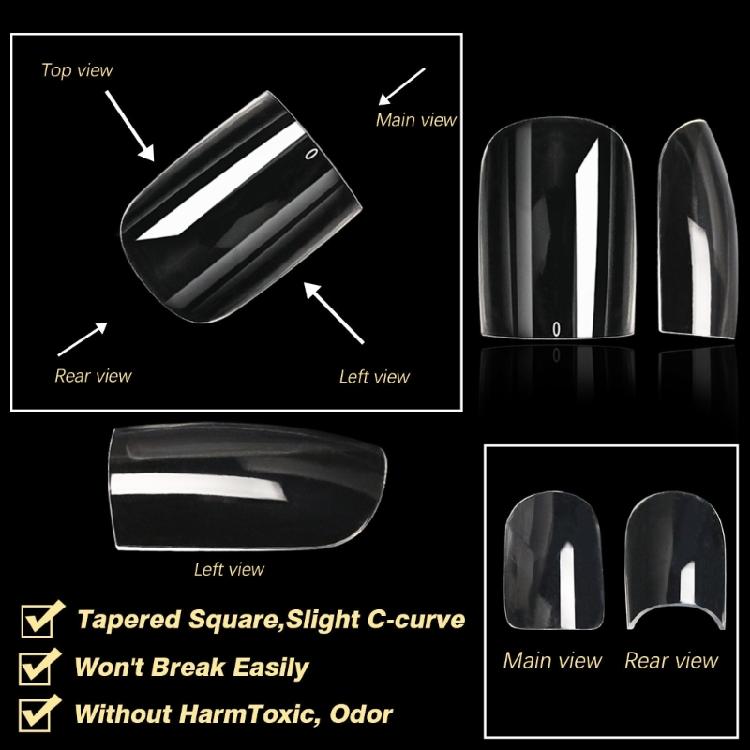 Versatile Clear Gel Nail Tips Transparent Nail Extensions Great for Daily Wear