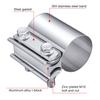 2.25 Inch Exhaust Muffler Clamp Stainless Steel Butt Joint 2pcs  Sleeve Catalytic Converters Exhaust Band Clamp