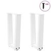 VidaXL V-shaped Coffee Table Legs, 2 Pieces, White, 38 X (42-43,3) Cm, Steel 4012625
