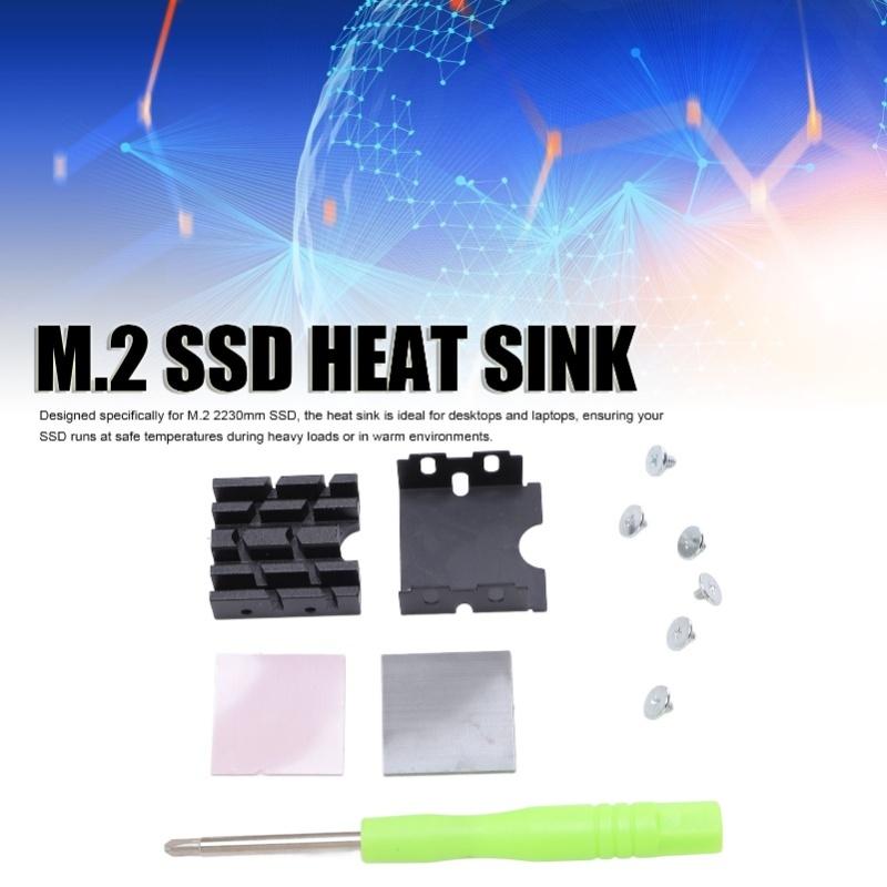 M.2 2230 SSD Heatsink PC M.2 PCIE NVME SSD Double Sided Heat Sink Cooler With Thermal Silicone Pad For Computer