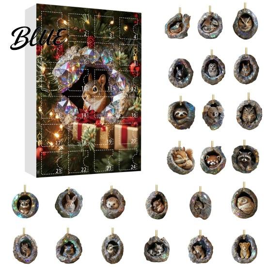 Christmas Stocking Stuffers Animal Tree Day Countdown Calendar 24 2026 Advent Box with Acrylic Decorative
