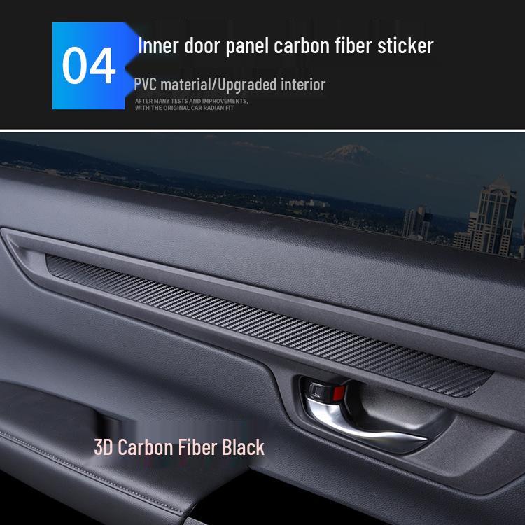 Carbon Fiber Trim Stickers for 23 Honda CR-V Models: Interior Console & Gear Shift
