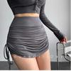 2024 High Waist Drawstring A-Line Mini Skirt - Pleated, Sexy, Hip Wrap, Nightclub Style for Women.