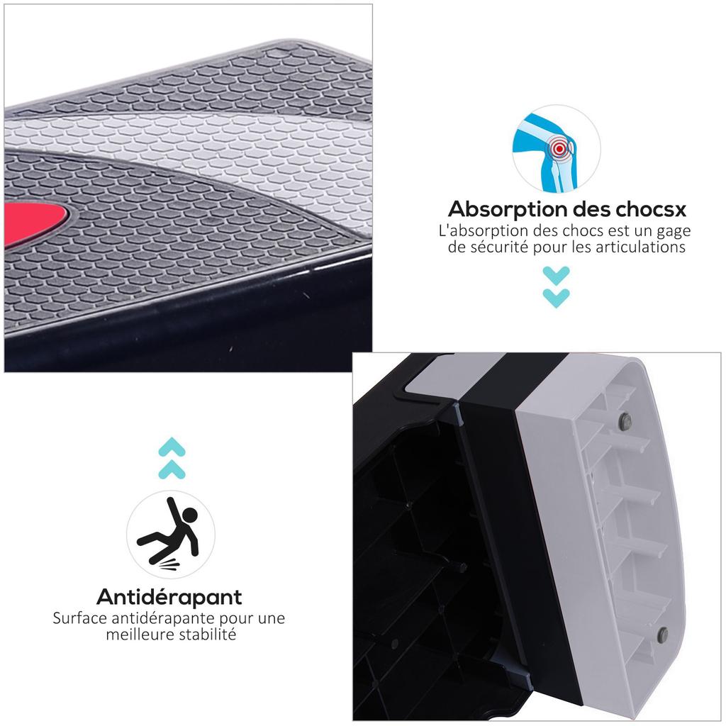 Aerobic Stepper, Adjustable Height, Non-Slip Surface, 78 x 29 x 20 cm