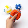 Latex Squeaky Football Dog Toy Textured Teeth Cleaning Chew Ball Interactive Pet Toy for Small Medium Dogs