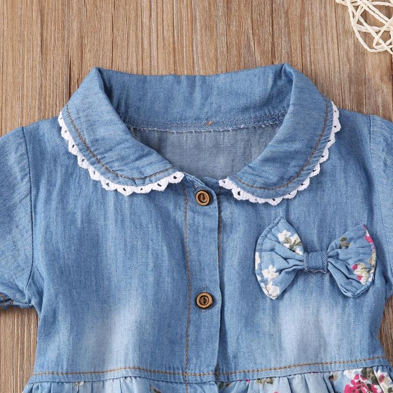 Sommer Prinzessin Denim Jean Kleid Kind Baby Party Hochzeit Festzug Kleider Kleidung