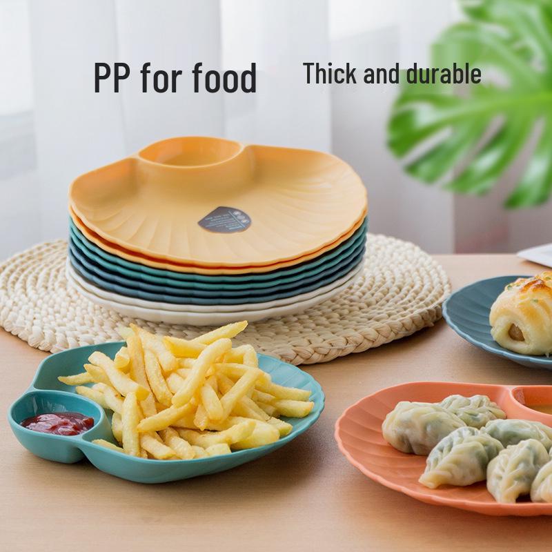 Kreativer Plastik-Knödel- und Snackteller mit Essigschälchen für Sushi, Frühstück oder Dessert